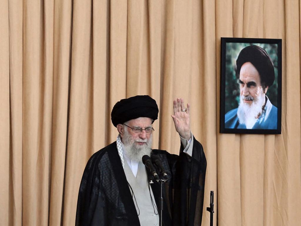 Iranian Supreme Leader Ali Khamenei delivering a speech at Friday prayers (AFP)