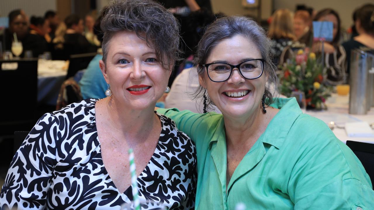 Elizabeth Rolley and Nicola Armstrong at the International Women's Day luncheon hosted by Cape York Partnership at Crystalbrook Riley. Picture: Sandhya Ram