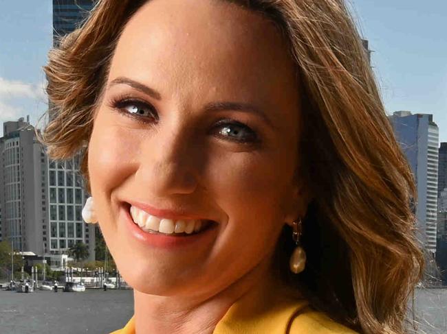 08/10/2021: Channel 7 journalist Bianca Stone, on the Brisbane River below the Kangaroo Point cliffs. Bianca is delivering new local news bulletins as part of Queensland's Sunrise program. Lyndon Mechielsen/The Australian