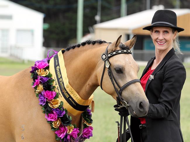 Casey Bruce with Xtra Smart of Sefton, grand champion gelding. Picture: Angie Rickard