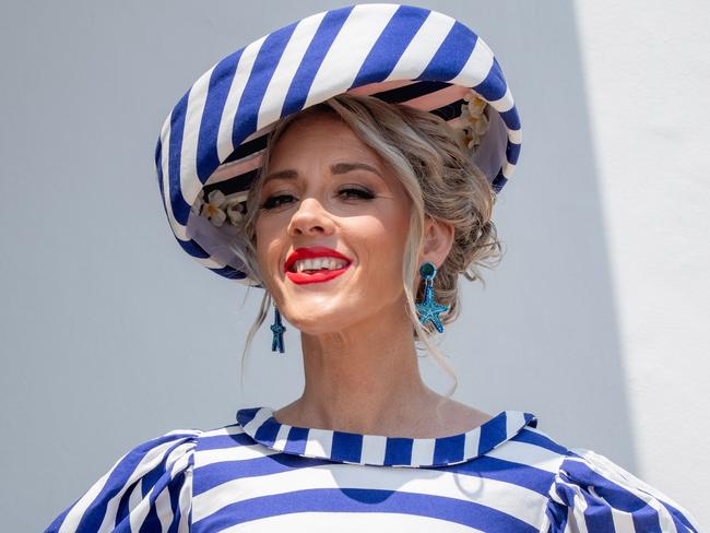 Alanna Oppermann dressed up in their best race-day gear at the 2023 Melbourne Cup celebrations, Silks Darwin, Tuesday 7, 2023. Picture: Pema Tamang Pakhrin.