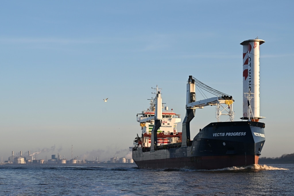 Wind-powered mast to cut emissions sets sail to Canada