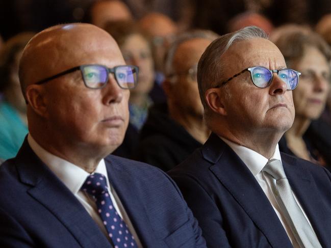 MELBOURNE AUSTRALIA - Newswire Photos NOVEMBER 22ND 2023 : Prime Minister Anthony Albanese and Leader of the Opposition Peter Dutton, attend the grand opening of the Melbourne Holocaust Museum In Elsternwick, Melbourne. PICTURE : NCA Newswire / Nicki Connolly