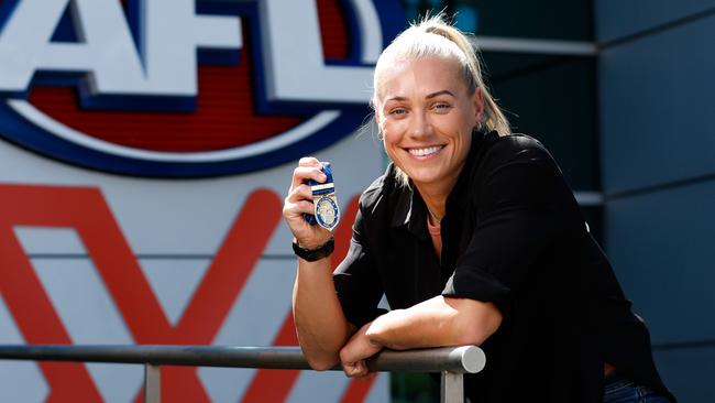 Triple premiership great Erin Phillips will join Joel Selwood as a new member of the AFL’s football operations department in 2024. Picture: Dylan Burns / Getty Images