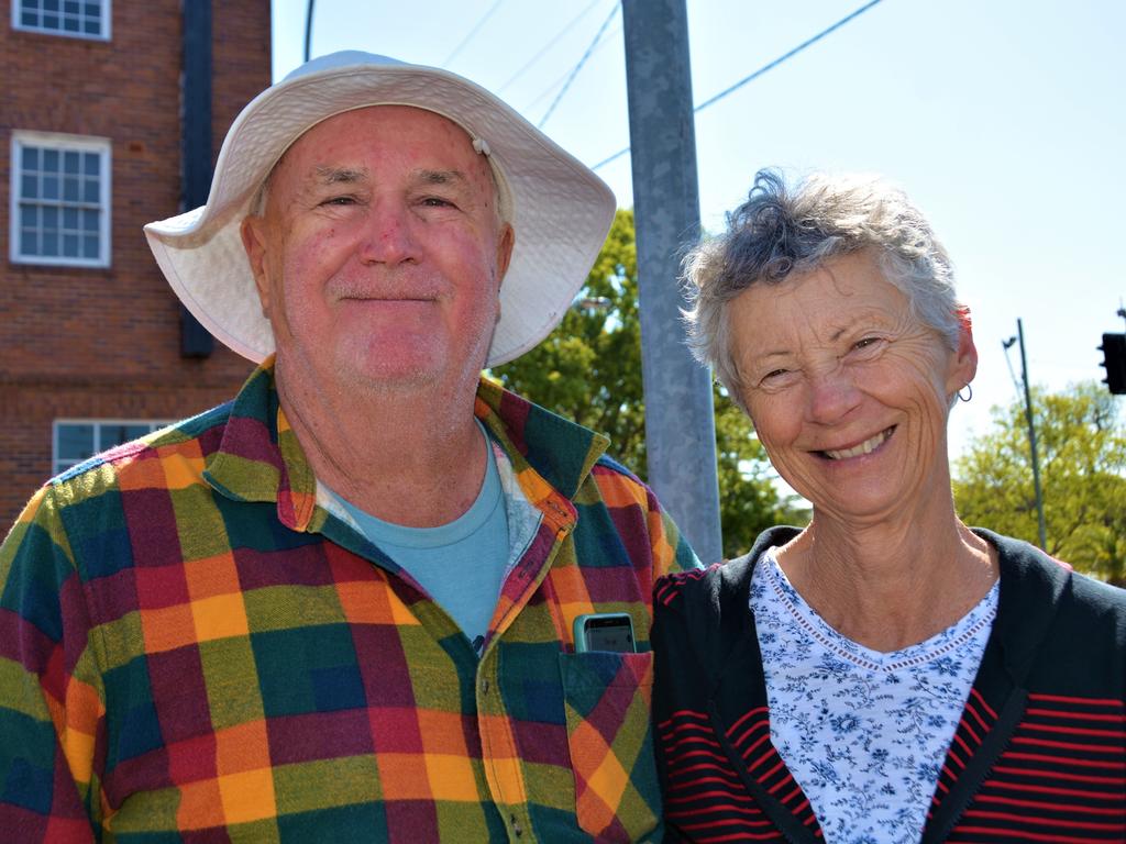 At the 2023 Grand Central Floral Parade are (from left) John and Sandra Field. Picture: Rhylea Millar