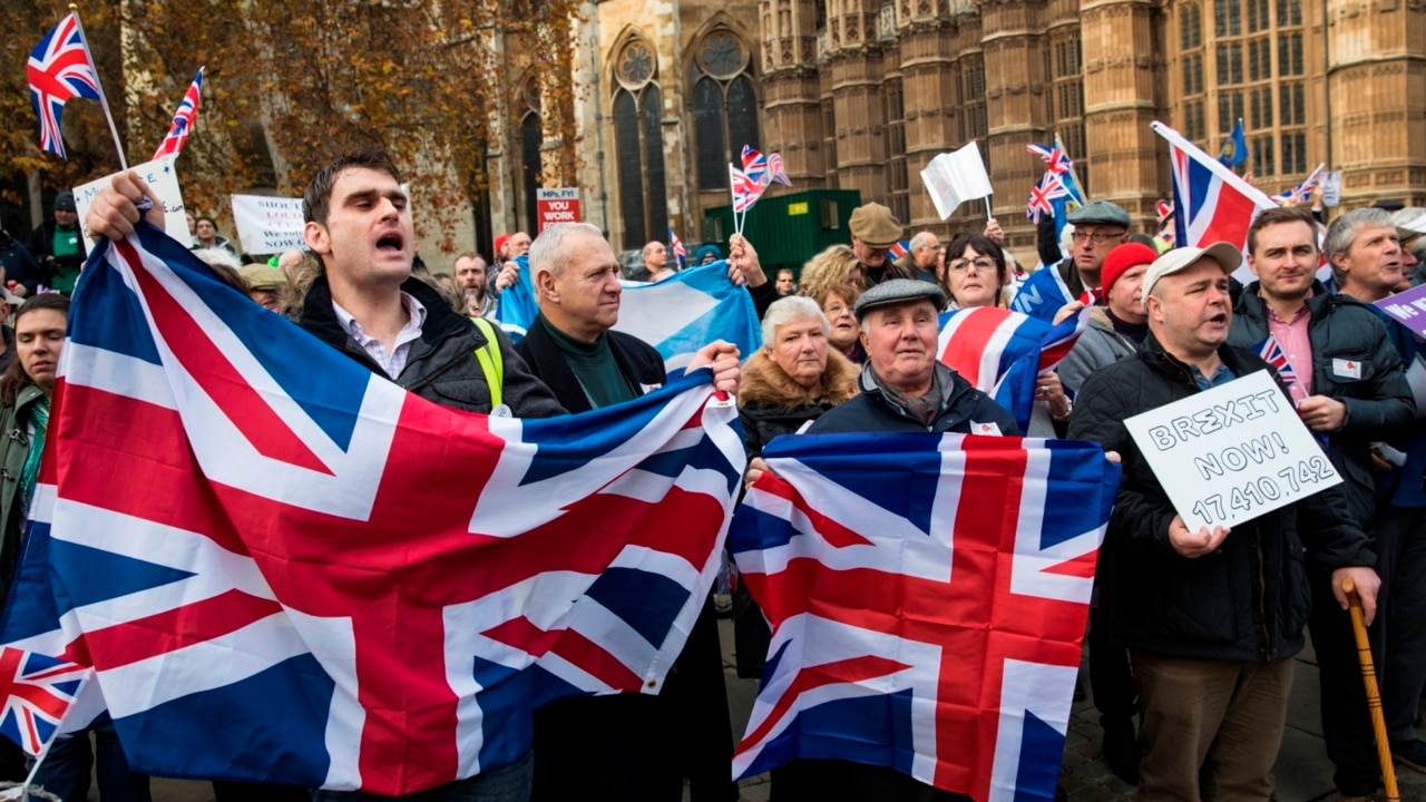 Protesters descend on Westminster over Brexit