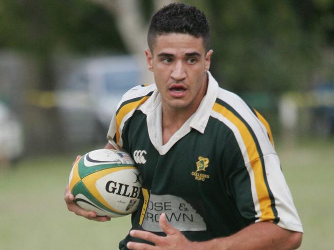 Knights’ Dylan Knight wearing the club’s original colours during the 2005 Gold Coast rugby season. PicSarah/Marshall - sport