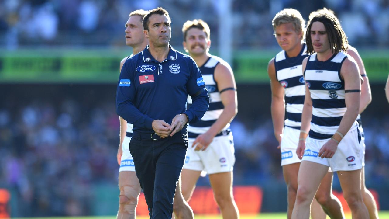 Geelong can’t shy away from their poor finals record. Photo: Darren England/AAP Image.