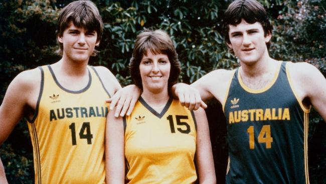 Dalton family (from left) Brad, Karen and Mark ahead of the 1984 Olympics.