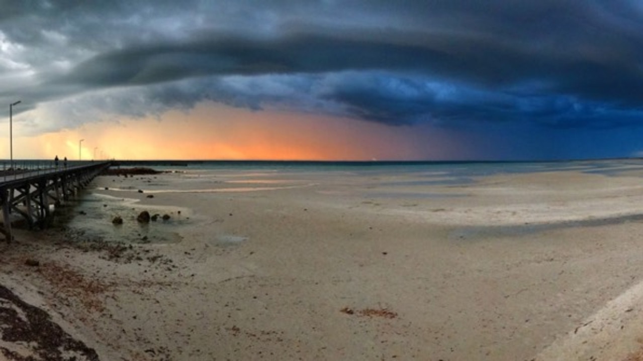 Storm over Moonta Bay. Picture: Mika King