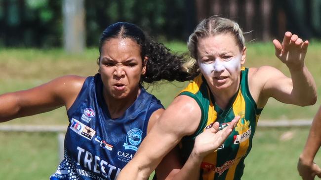 The Darwin Buffettes women will clash with PINT in the opening round of the season. Picture: Celina Whan / AFLNT Media