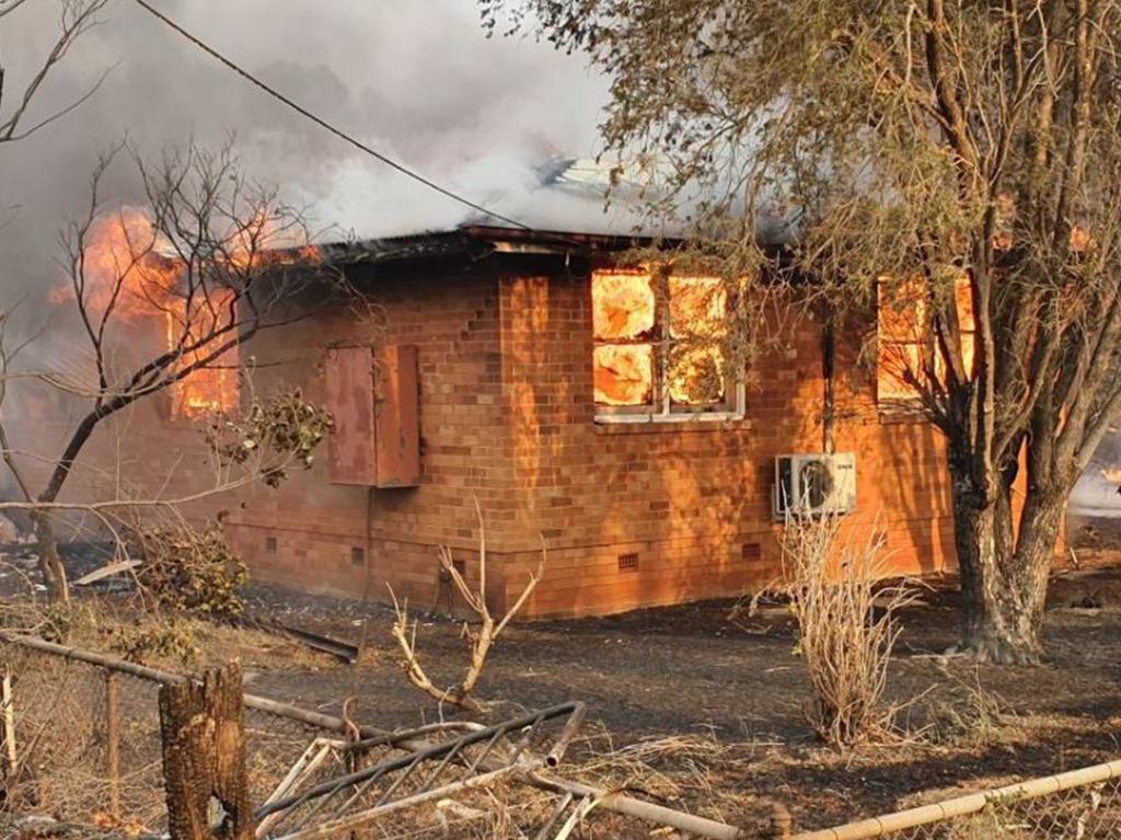 A house being consumed by the raging bushfire at Rappville near Casino. Picture: ABC News/Matt Coble/Twitter