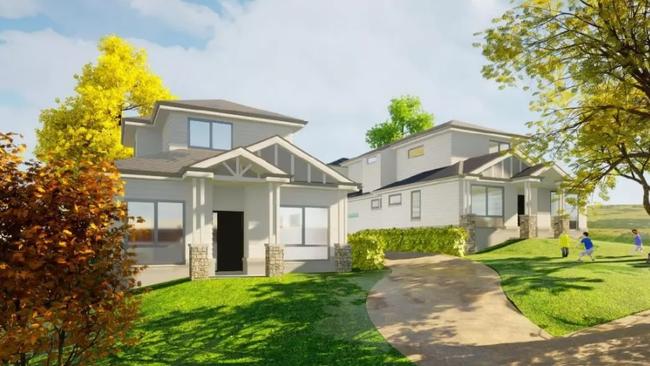 An artists rendering of the rejected townhouse proposal at Lilac St, Ironbark in Bendigo. Picture: Supplied.