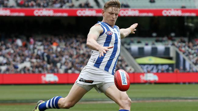 North Melbourne captain Jack Ziebell hurt himself on a fence for the second time this season. Picture: Michael Klein