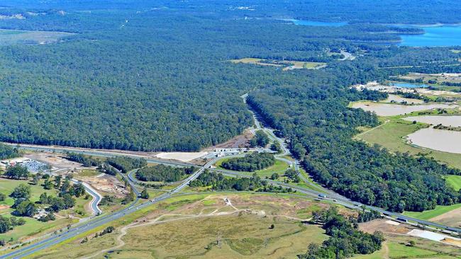 Aerial photography Sunshine Coast. Bruce Highway, Caloundra Road, Steve Irwin Way. Roundabout. Highway upgrade. Picture: John McCutcheon