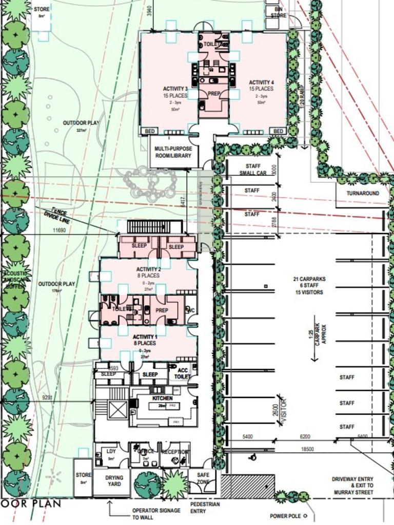 Floor plan for the layout of the childcare centre.