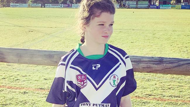 Hayley Cross plays for the Maryborough Brothers Junior Rugby League Club.