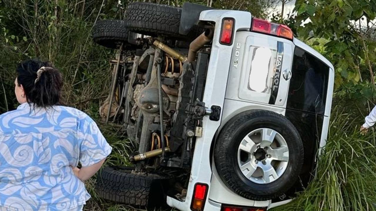 Emergency crews rush to car rollover on busy road