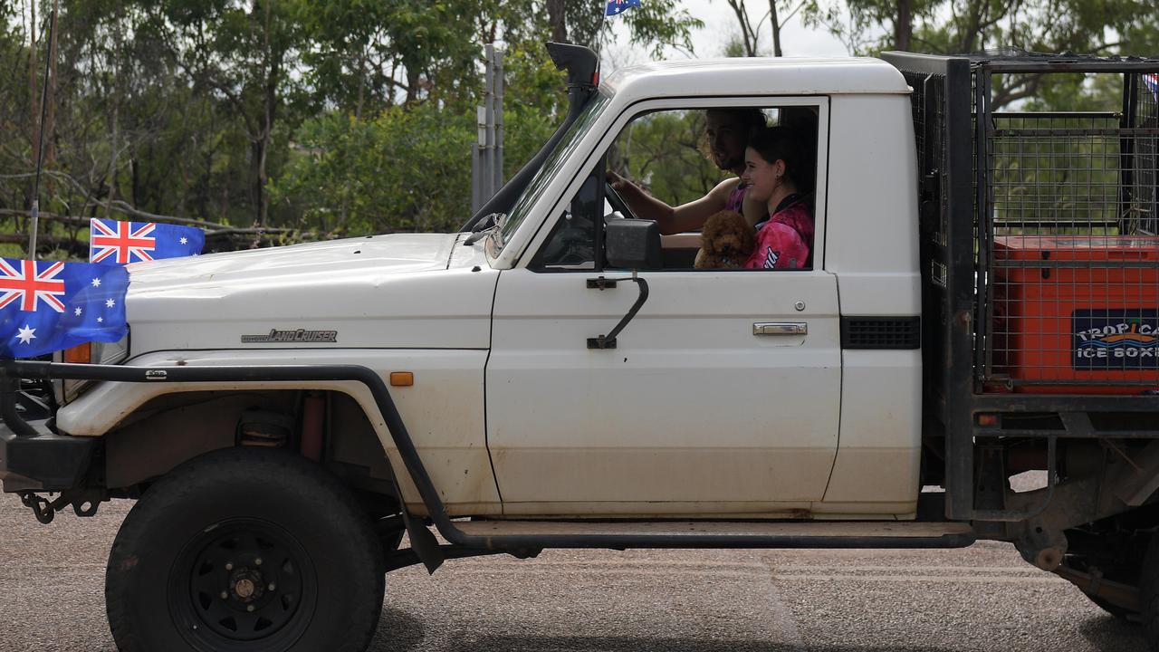 Every man and his dog partook in the Variety NT Ute Run in Hidden Valley. Picture: (A)manda Parkinson