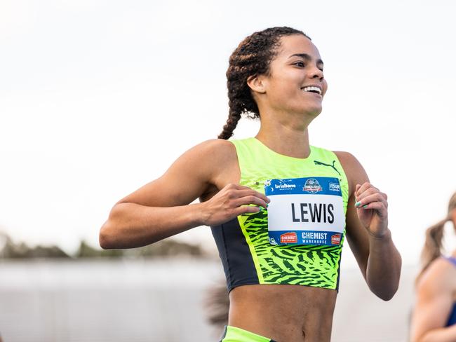 Queensland sensation Torrie Lewis wasn't happy with just one national title this weekend becoming only the third 18 year old in history to do the 100/200 double.PICTURE: CASEY SIMS