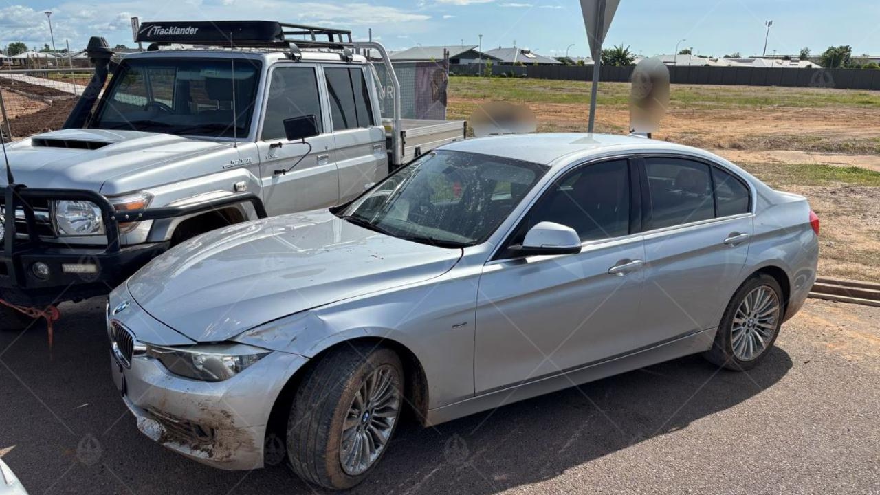 The car chase came to a stop when the car halted due to damage. Picture: Supplied.