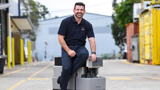 Redflow boss Tim Harris poses for a photograph in Brisbane, Friday, April 21, 2023. (AAP Image/Jono Searle) NO ARCHIVING