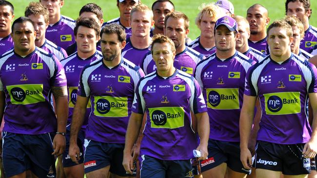 Craig Bellamy and the Melbourne Storm present a united front just days after being stripped of their premierships.