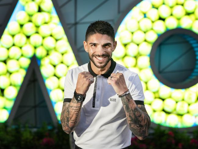 Boxer Michael Zerafa at the Australian Open. Picture: Fiona Hamilton