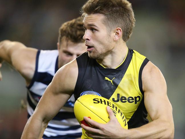 AFL Round 13. 17/06/2018.  Geelong v Richmond at the MCG .   Richmond's Dan Butler   . Pic: Michael Klein