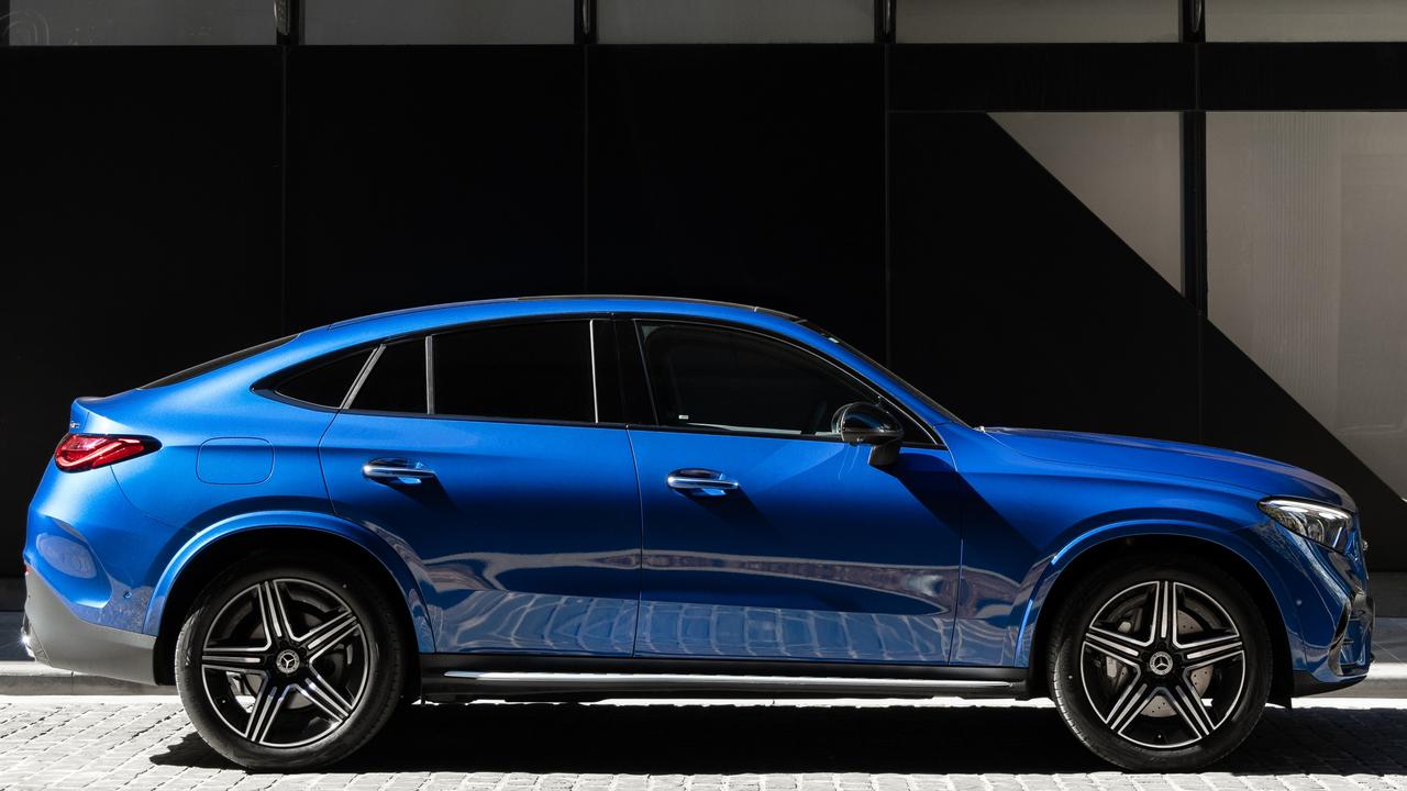 The Mercedes-Benz GLC 300 Coupe stands out in the carpark. Picture: Supplied.