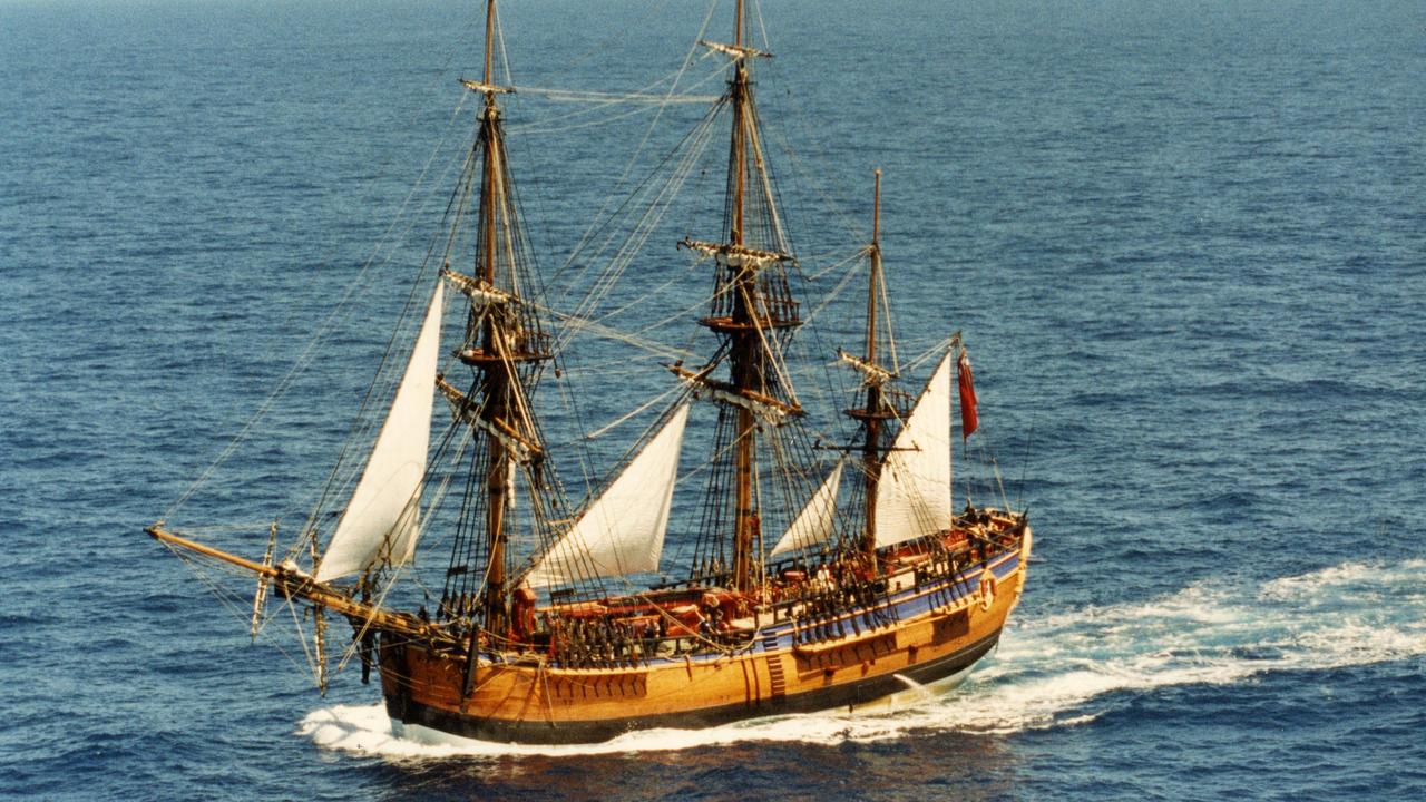 This is a replica, or exact copy, of the  Endeavour sailing from Western Australia to South Australia in 1994.