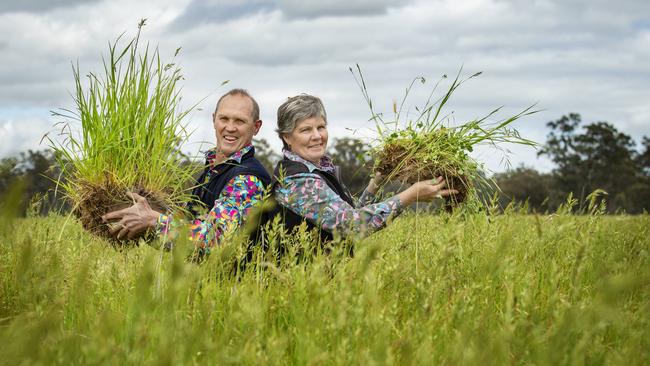 Jim and Donna Winter-Irving on their farm near Nagambie. Picture: Zoe Phillips