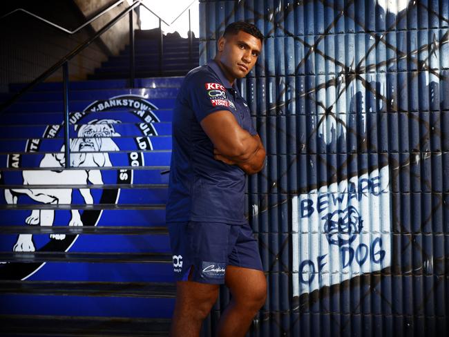 Tevita Pangai Junior tests out his best boy band pose. Picture: Richard Dobson