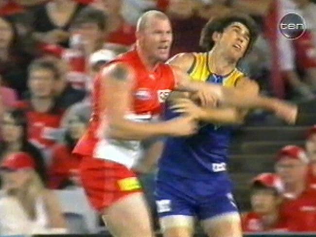 Barry Hall punching Brent Staker.