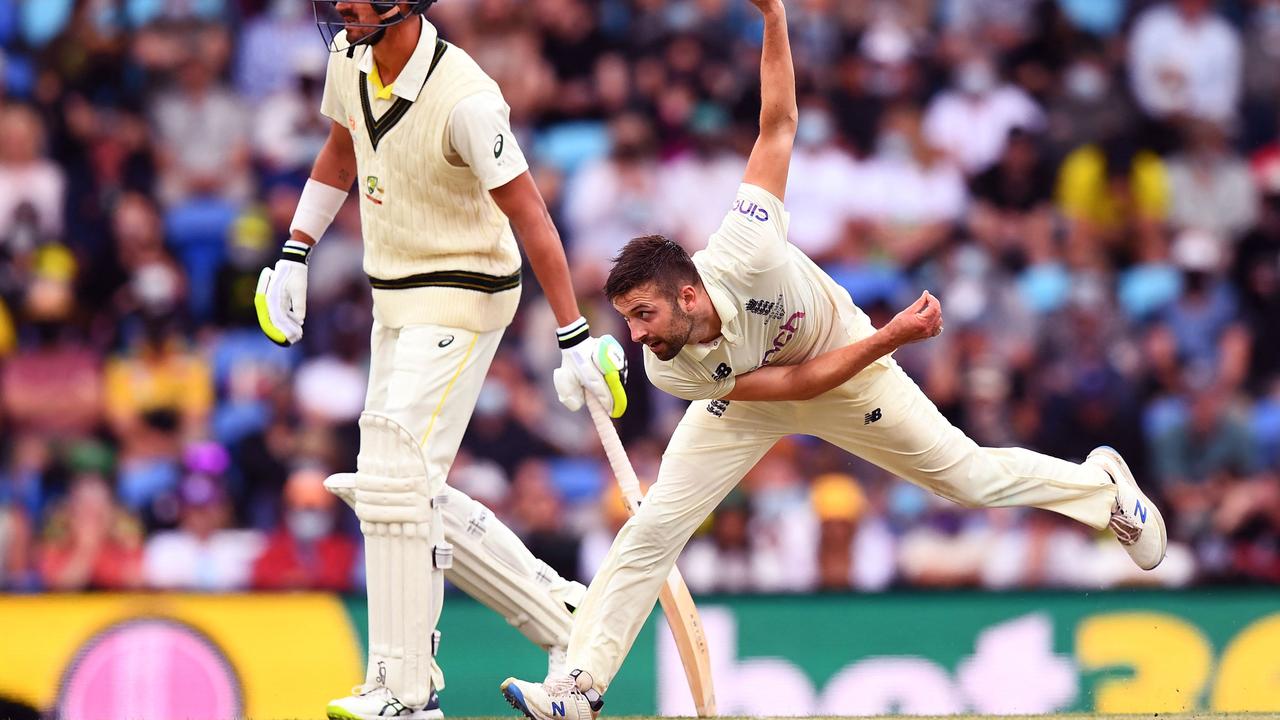 England's Mark Wood bent his back during the tour of Australia. Photo: AFP