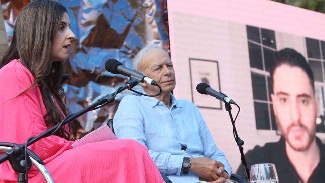 Randa Abdel-Fattah, Peter Singer and Mohammed El-Kurd. Picture: Emma Brasier