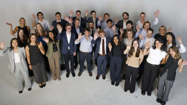 The newest intake learning their trade through News Corp’s cadet program. Picture: Damian Shaw