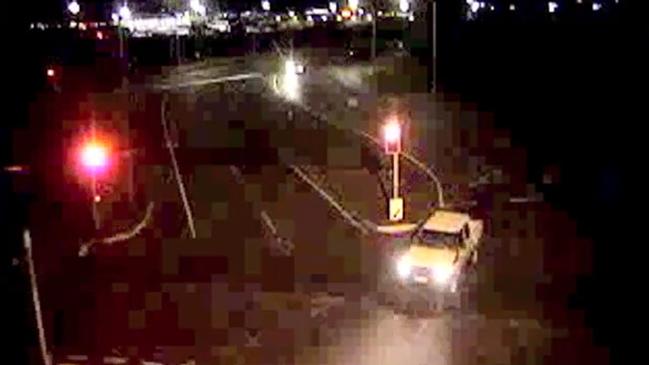 A vehicle similar to John Peros’s is seen on video leaving Mackay shortly after the murder.