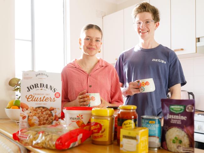 Siblings Gabby and Thomas Howlett at home in Glebe. Picture: Max Mason-Hubers