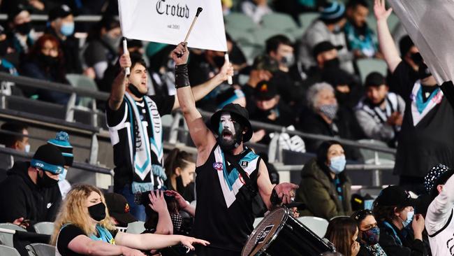 Port Adelaide could secure hosting rights for a home qualifying final with a win on Friday night. Picture: Mark Brake/Getty Images