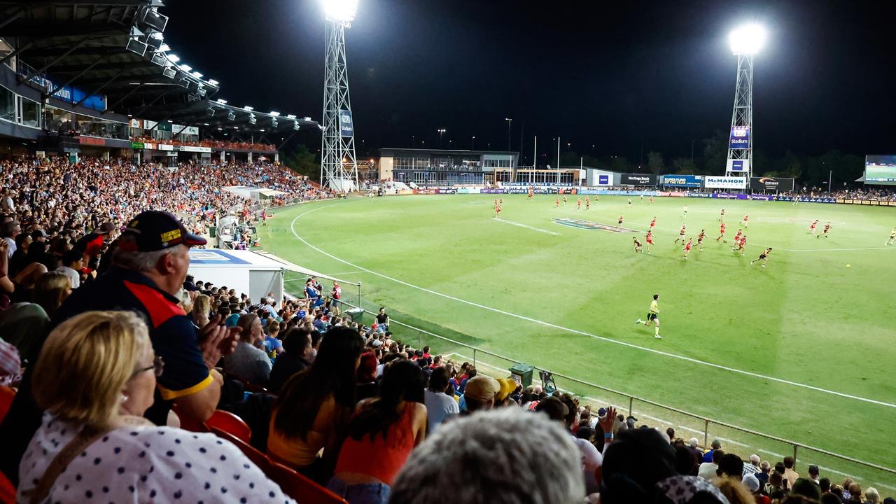 With a capacity of just over 12,000 TIO Stadium currently hosts AFL home games for the Gold Coast Suns. Picture: Dylan Burns/AFL Photos via Getty Images