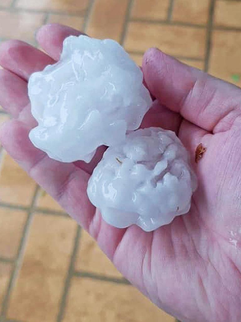 Massive storm hits western Sydney: Glenmore park nsw hail. Picture: Julia Guilford / Facebook