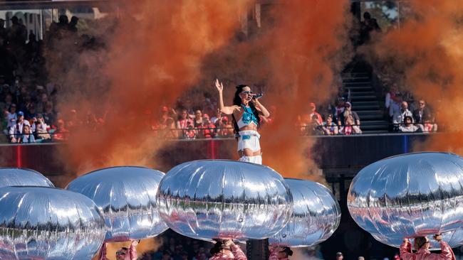 Katy Perry at the AFL Grand Final. Picture: NewsWire/Nadir Kinani