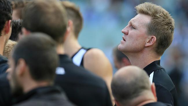 Nathan Buckley searches for inspiration. Picture: Wayne Ludbey