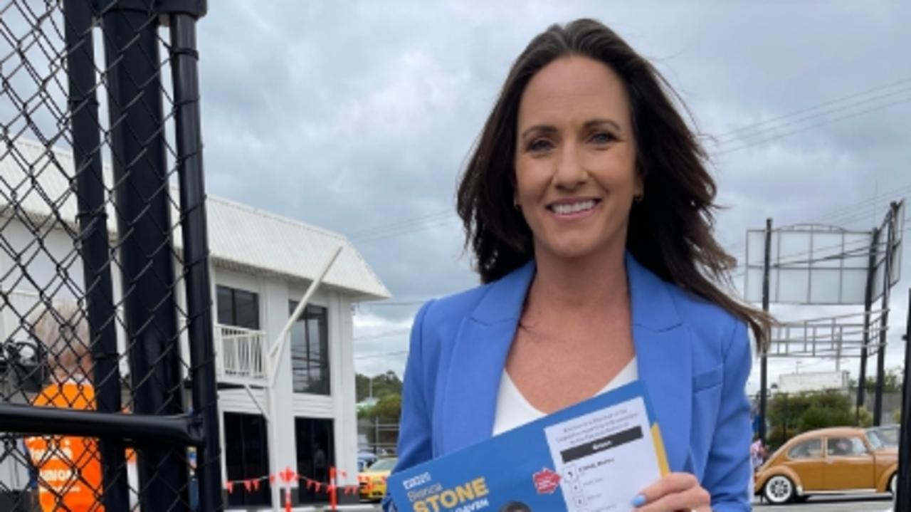 LNP Gaven candidate Bianca Stone at the Nerang pre-polling booth in Gaven.