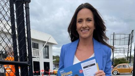 LNP Gaven candidate Bianca Stone at the Nerang pre-polling booth in Gaven.