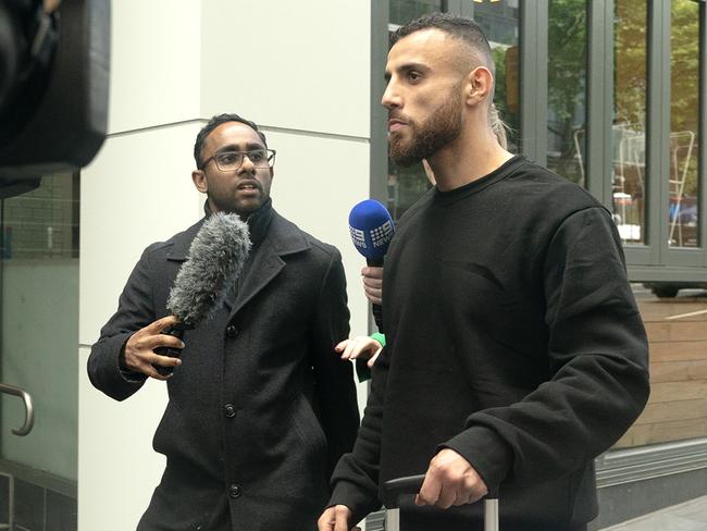 Nazir Haddara is seen leaving the Melbourne Magistrates' Court. Picture: Luis Enrique Ascui