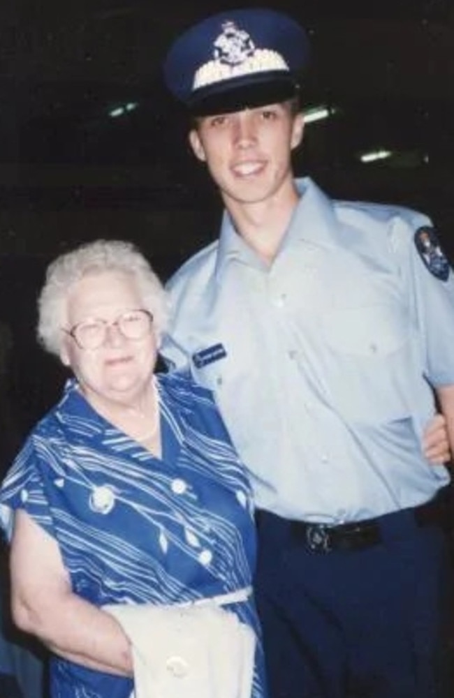 Peter Dutton as a police officer with his grandmother.