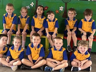 Maryborough Central Prep students at their first day of school.