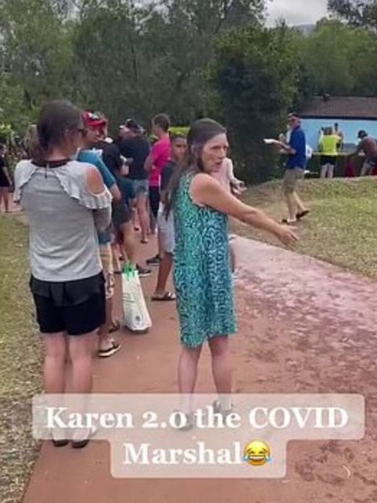 The woman was waiting in line at Jamberoo Action Park. Picture: TikTok